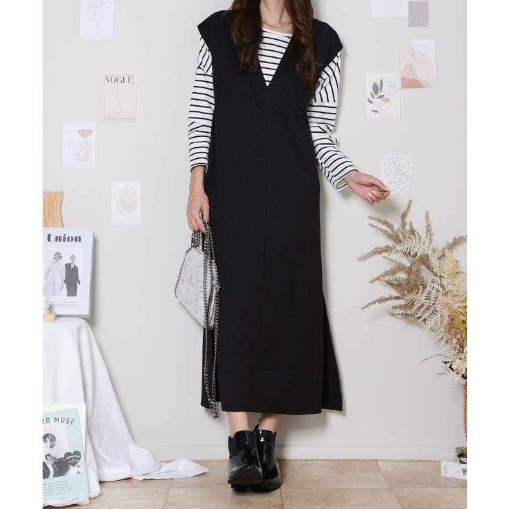 冬新作 ポンチvネック ワンピース 品番 Mg Shopnikoniko ショップニコニコ のレディースファッション通販 Shoplist ショップリスト