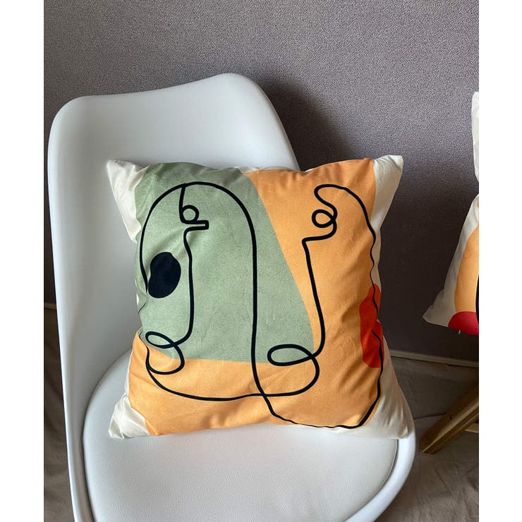 春新作 線画アート クッションカバー[品番：MG000007980