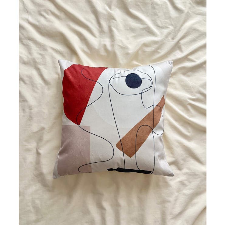 春新作 線画アート クッションカバー[品番：MG000007980