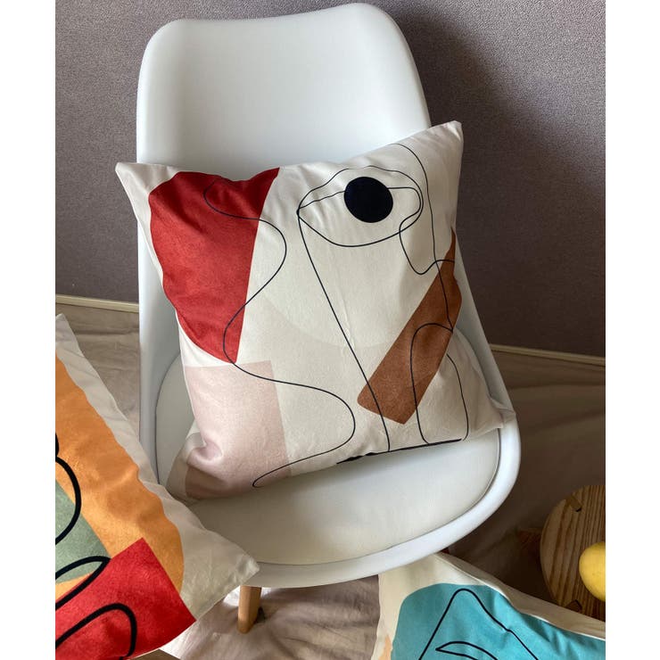 春新作 線画アート クッションカバー[品番：MG000007980