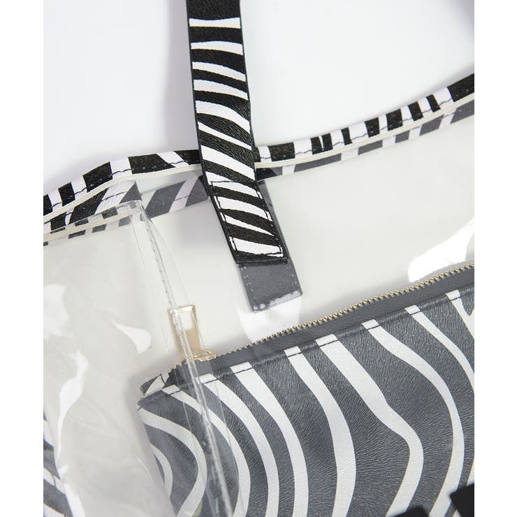 冬新作 ポーチ付き ゼブラ柄クリアバッグ | ShopNikoNiko | 詳細画像25 