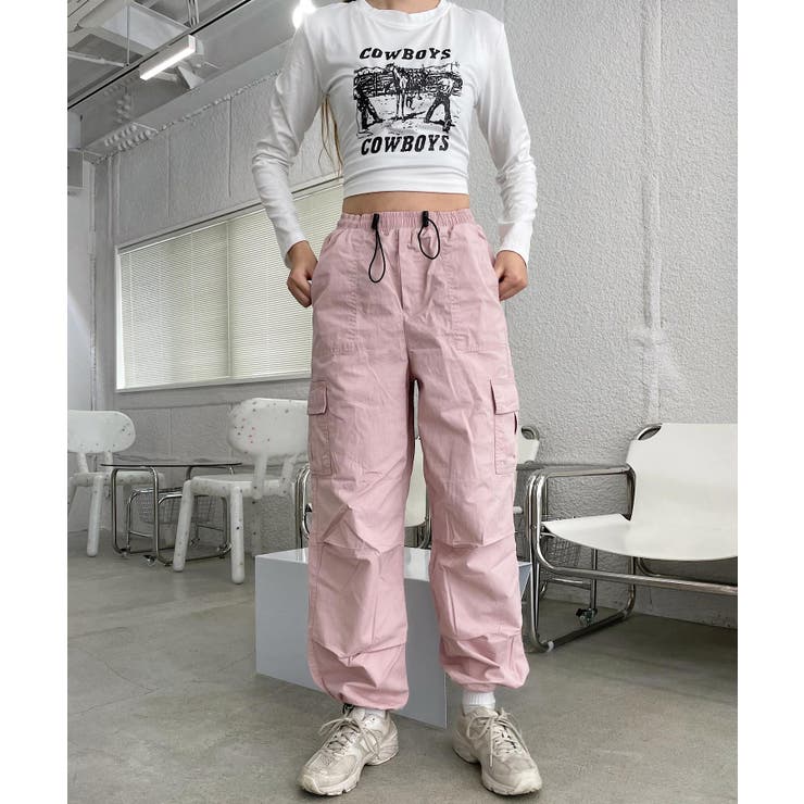 カーゴパンツ 韓国 レディース[品番：MG000008095