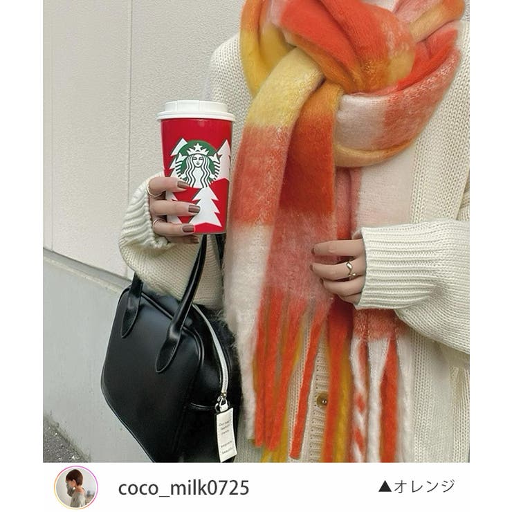 COO+i マフラー ストール チェック柄マフラー レディース