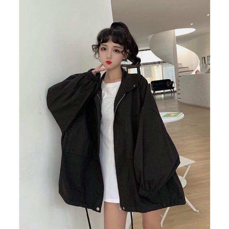 ブラック | 春新作 ビックシルエット マウンテンパーカー | ShopNikoNiko