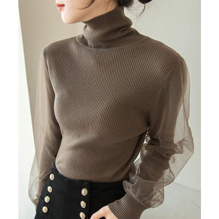 冬新作 袖チュール タートルネック | ShopNikoNiko | 詳細画像5 