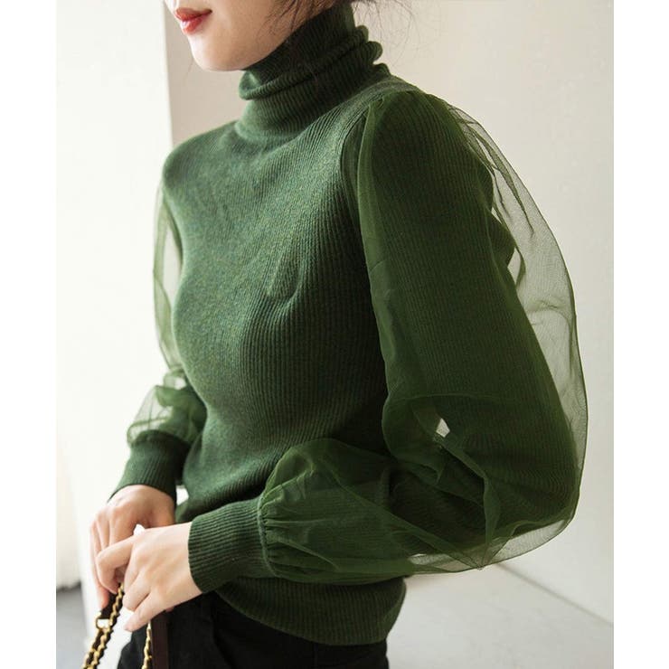 冬新作 袖チュール タートルネック | ShopNikoNiko | 詳細画像7 