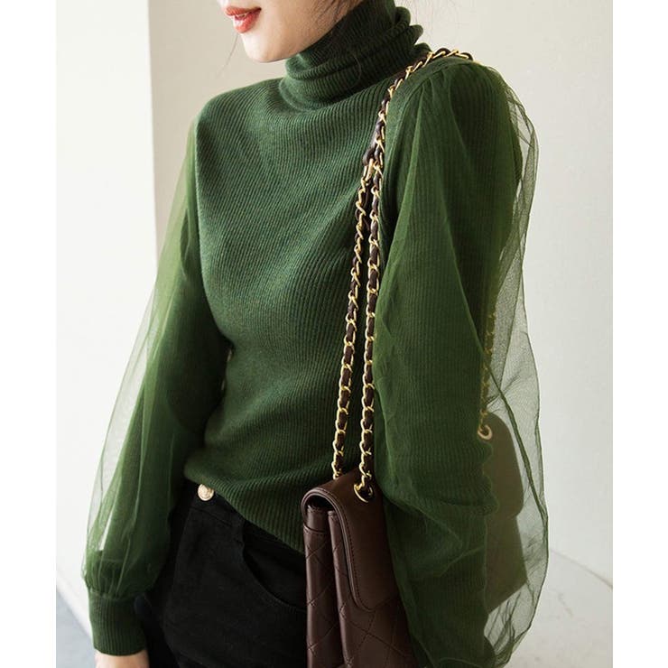 冬新作 袖チュール タートルネック | ShopNikoNiko | 詳細画像8 