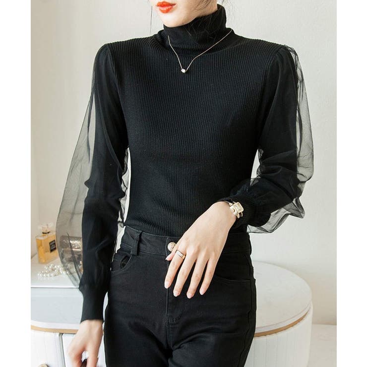 冬新作 袖チュール タートルネック | ShopNikoNiko | 詳細画像11 