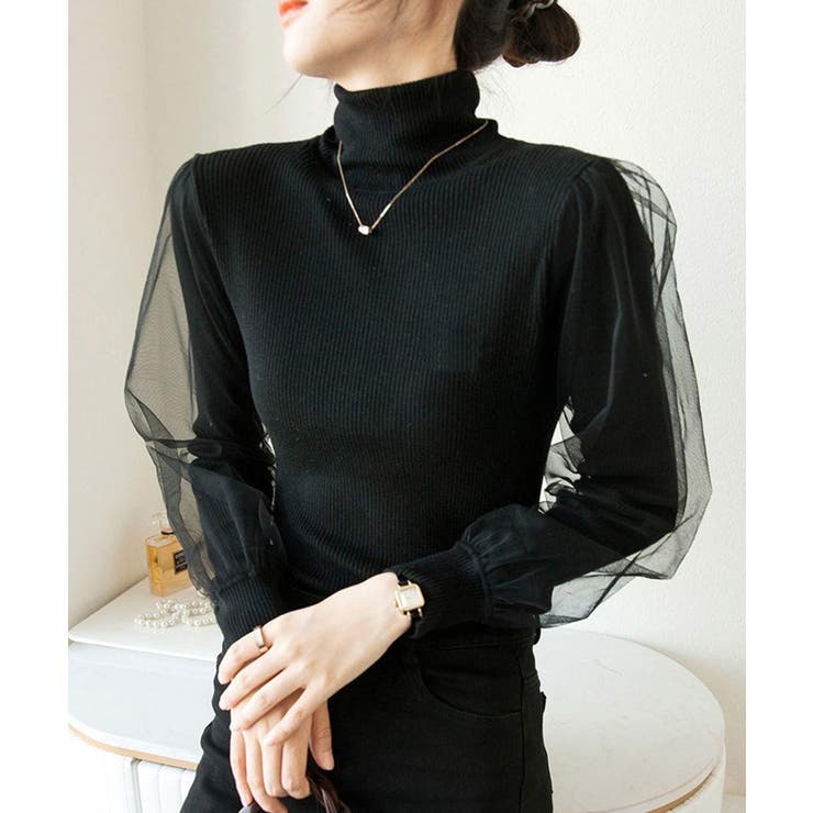 冬新作 袖チュール タートルネック | ShopNikoNiko | 詳細画像12 