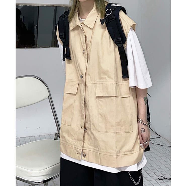 [banal chic bizarre] 13SS タクティカルベスト ベージュ 春新作 韓国風 フィッシングベストタクティカル[品番
