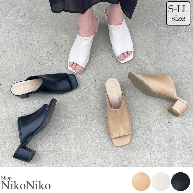 夏新作 スクエアトゥ ミュールサンダル | ShopNikoNiko | 詳細画像1 