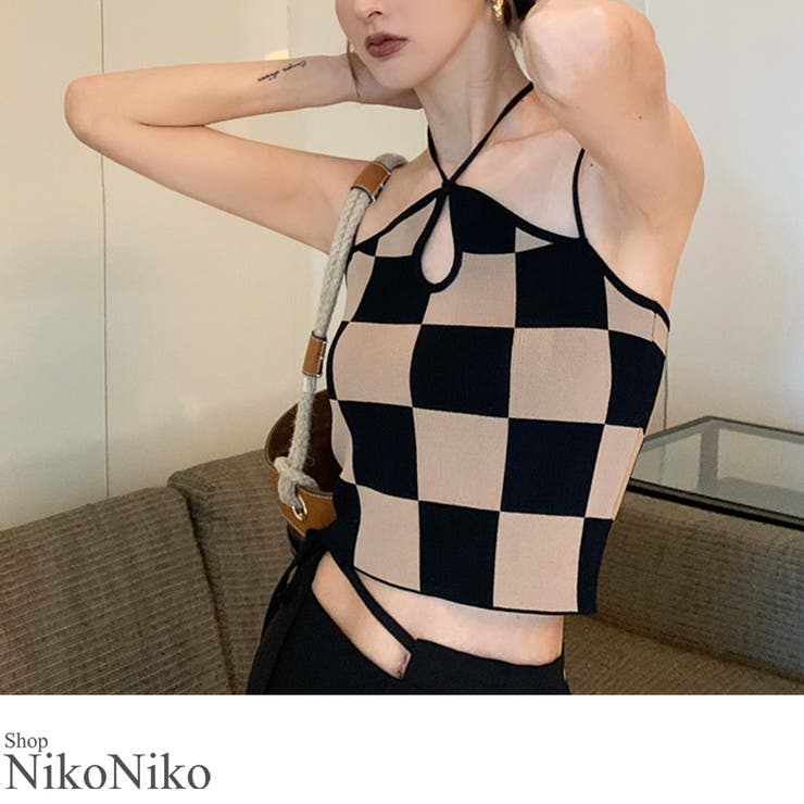 夏新作 ブロックチェック キャミソール | ShopNikoNiko | 詳細画像1 