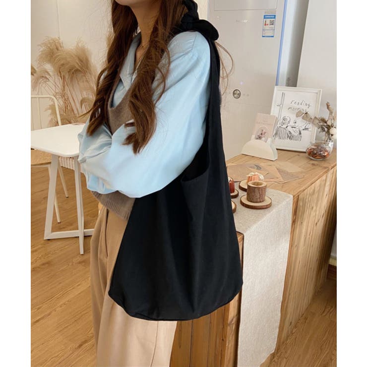 ブラック | 冬新作 肩紐結び ナチュラル | ShopNikoNiko
