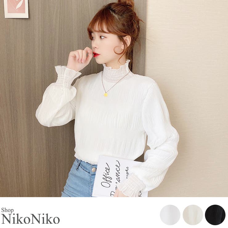 春新作 フリル袖 シャーリング | ShopNikoNiko | 詳細画像1 
