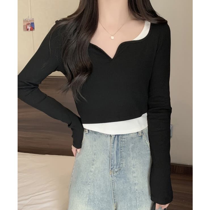 冬新作 ショート丈 レイヤード風 | ShopNikoNiko | 詳細画像2 