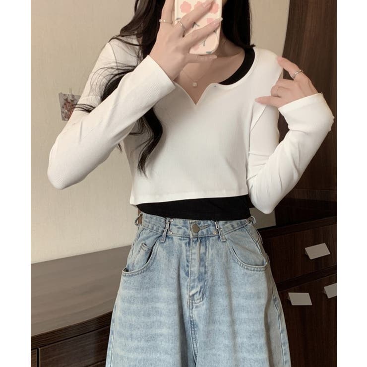 冬新作 ショート丈 レイヤード風 | ShopNikoNiko | 詳細画像9 