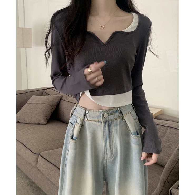 冬新作 ショート丈 レイヤード風 | ShopNikoNiko | 詳細画像15 