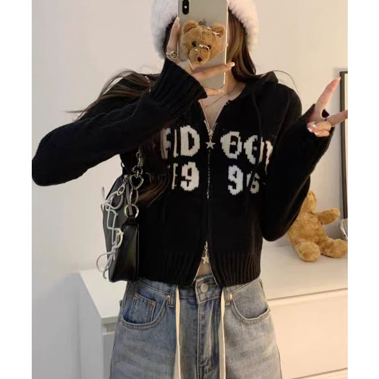 ブラック | 冬新作 ショート丈 ジップアップ | ShopNikoNiko