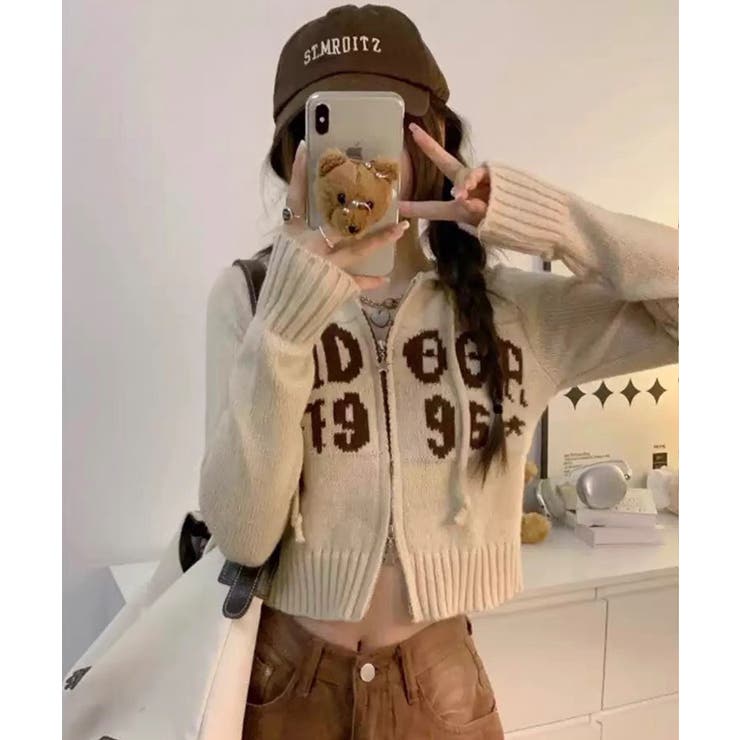 ベージュ | 冬新作 ショート丈 ジップアップ | ShopNikoNiko