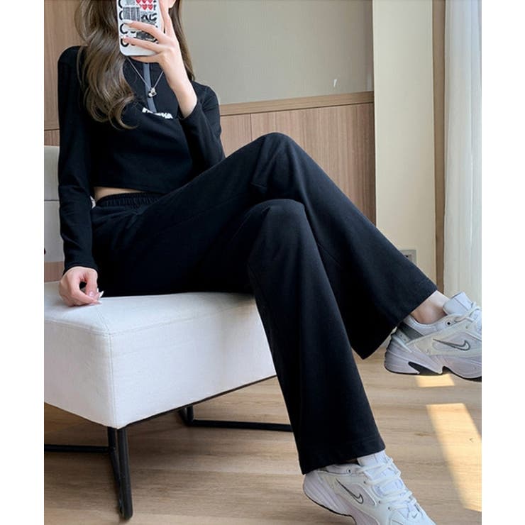 冬新作 ハイウエスト ワイドスウェットパンツ | ShopNikoNiko | 詳細画像4 