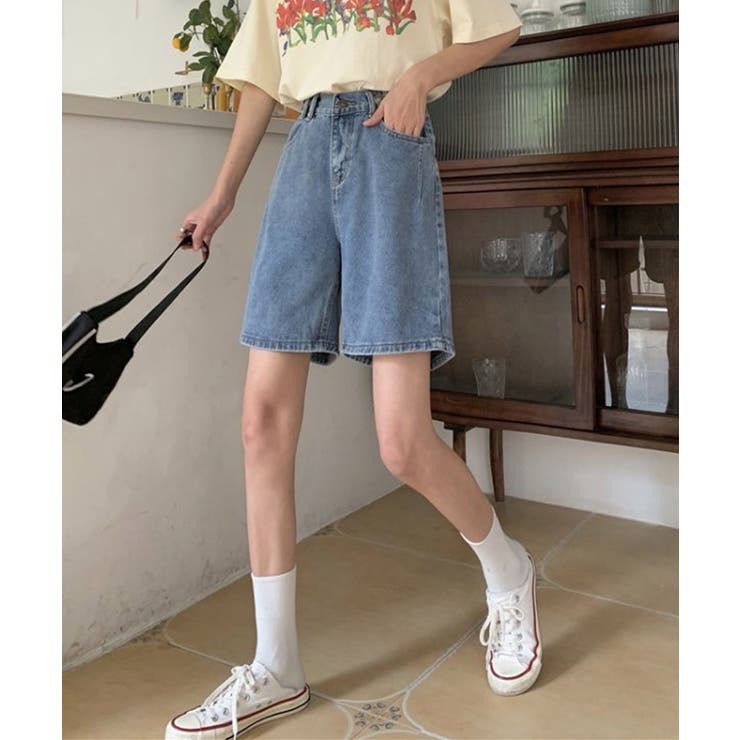 GOODPRICE/起毛】ハイウエストショートパンツ(S(140cm) エンジ