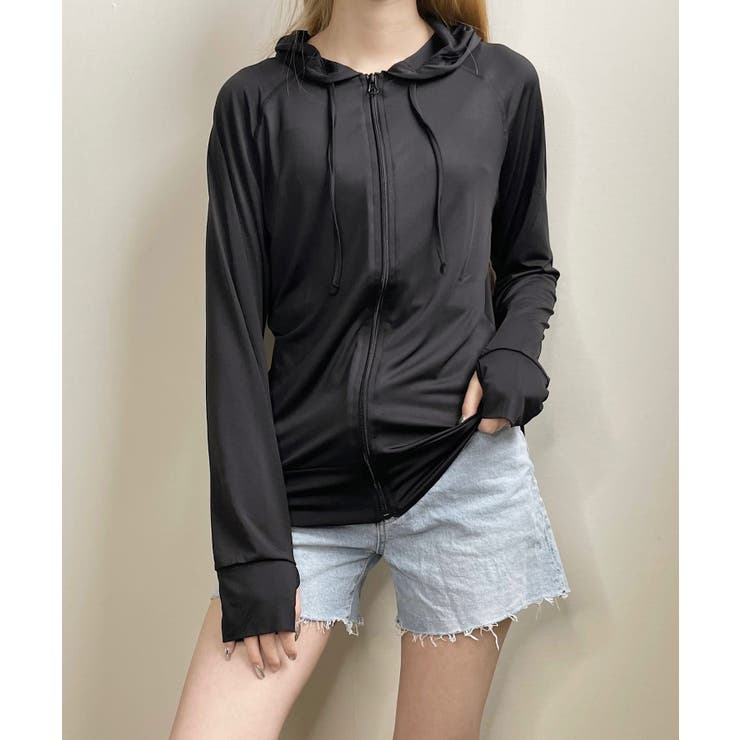 ブラック | 冬新作 サムホール付き ラッシュガード | ShopNikoNiko