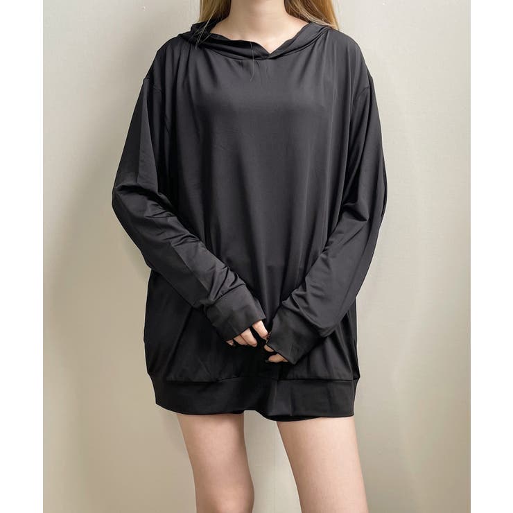 ブラック | 冬新作 サムホール付き ラッシュガード | ShopNikoNiko