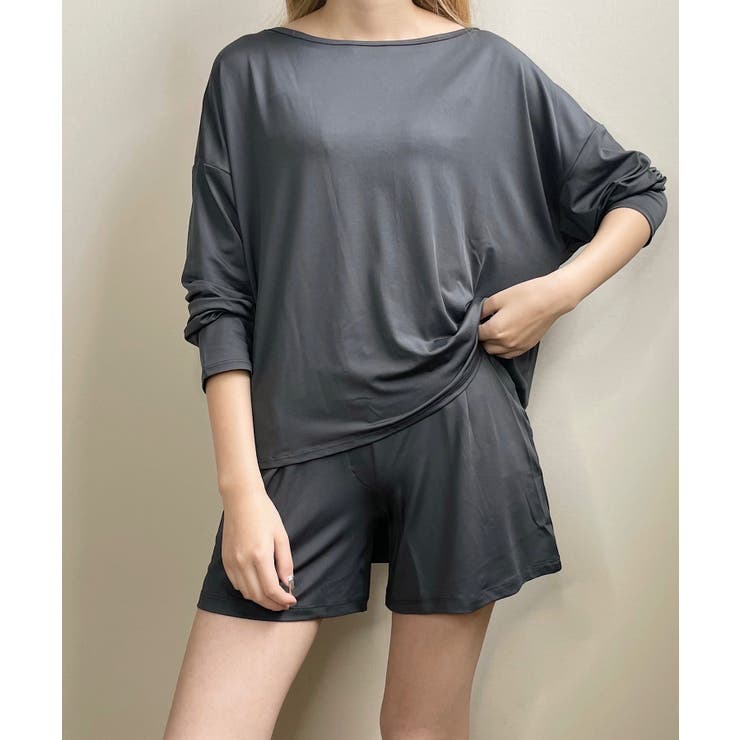 チャコール | 冬新作 サムホール付き ラッシュガード | ShopNikoNiko