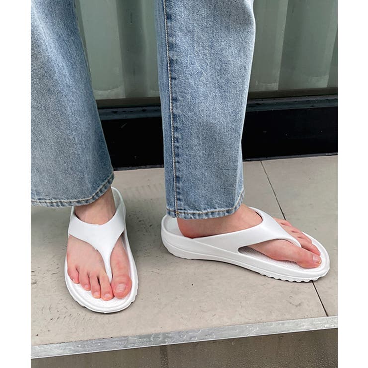 ホワイト | 冬新作 厚底 トングサンダル | ShopNikoNiko