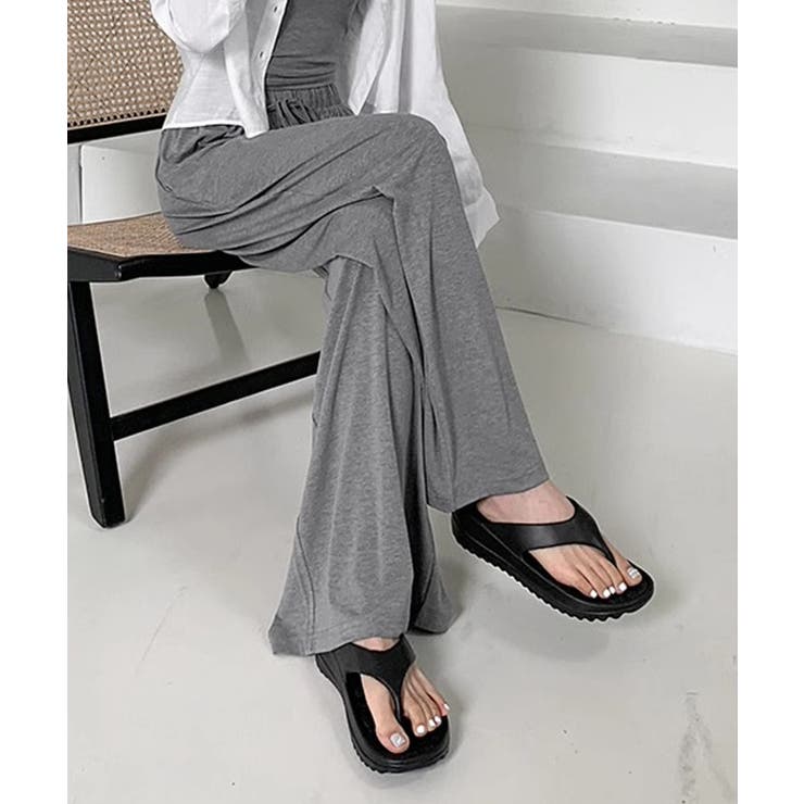 ブラック | 冬新作 厚底 トングサンダル | ShopNikoNiko