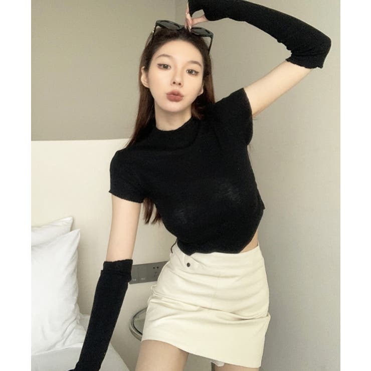 冬新作 アームカバー付き クロップド丈トップス | ShopNikoNiko | 詳細画像12 