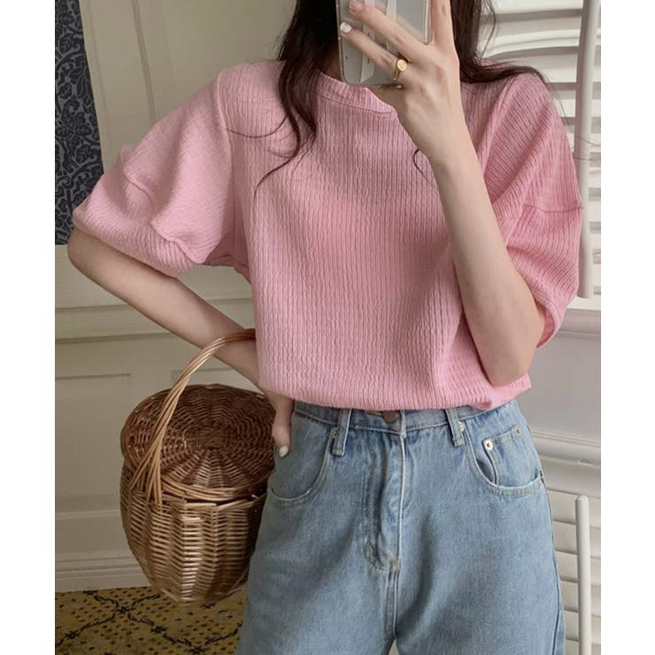 ピンク | 冬新作 パフスリーブ ジャガード | ShopNikoNiko