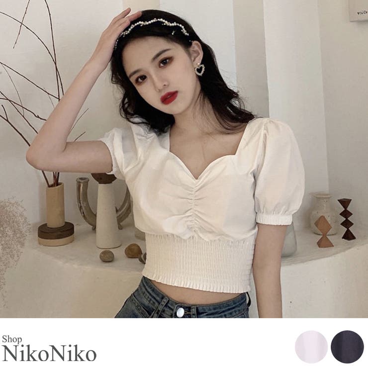 冬新作 クロップド丈 シャーリング | ShopNikoNiko | 詳細画像1 