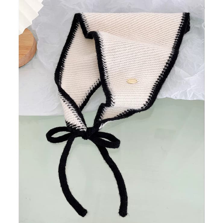 ホワイト | 冬新作 バイカラーニット 紐付 | ShopNikoNiko