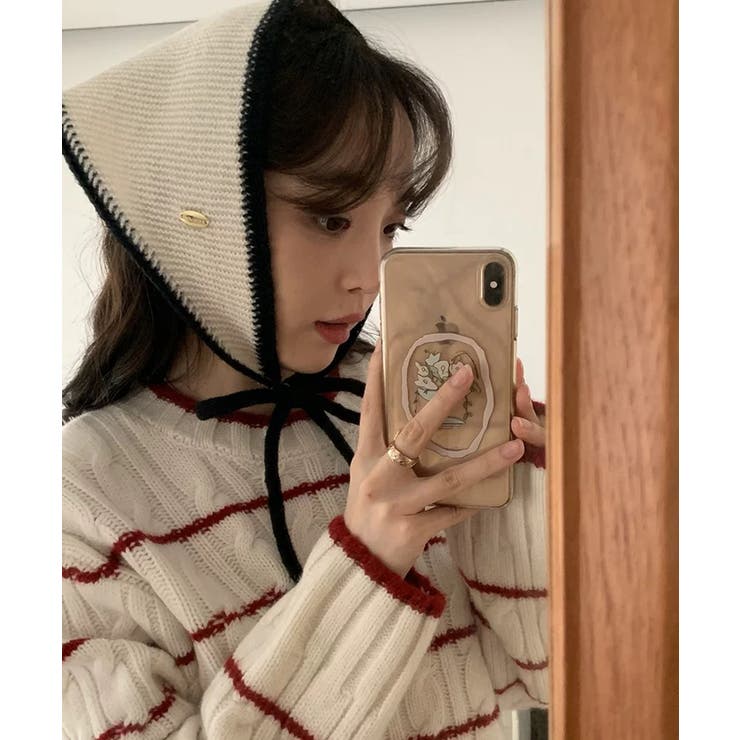 冬新作 バイカラーニット 紐付 | ShopNikoNiko | 詳細画像4 