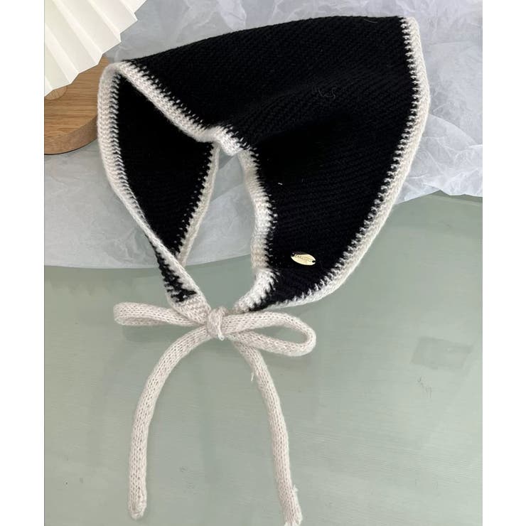 ブラック | 冬新作 バイカラーニット 紐付 | ShopNikoNiko