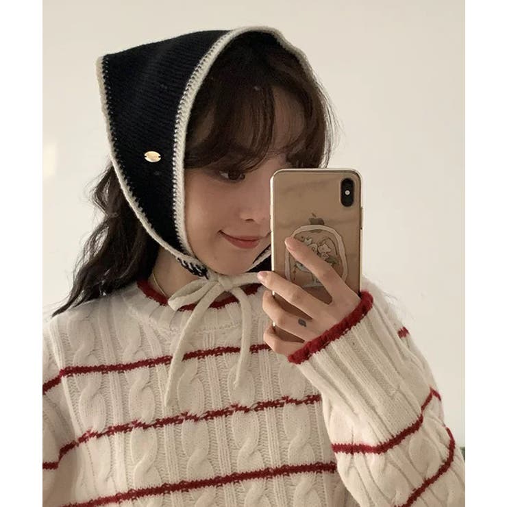 冬新作 バイカラーニット 紐付 | ShopNikoNiko | 詳細画像6 