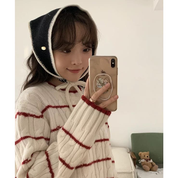 冬新作 バイカラーニット 紐付 | ShopNikoNiko | 詳細画像7 