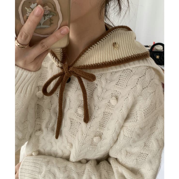 冬新作 バイカラーニット 紐付 | ShopNikoNiko | 詳細画像11 