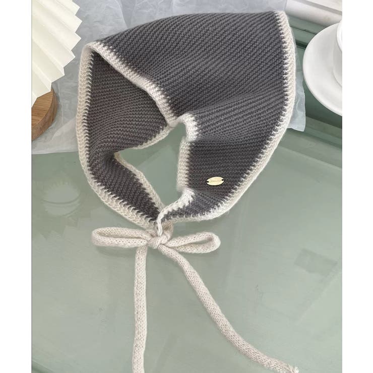 グレー | 冬新作 バイカラーニット 紐付 | ShopNikoNiko