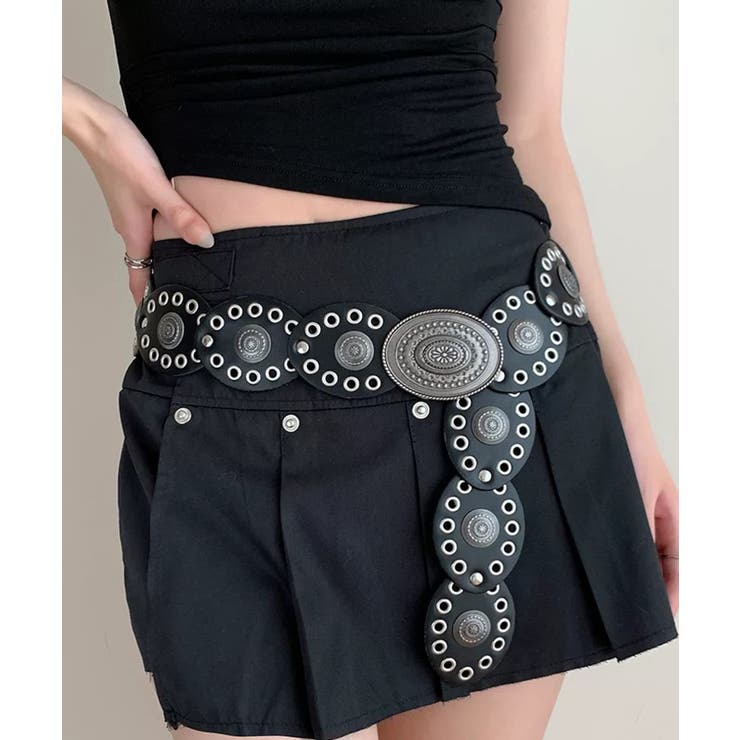 ブラック | 冬新作 ヴィンテージ風 ワイドサークルバックル | ShopNikoNiko