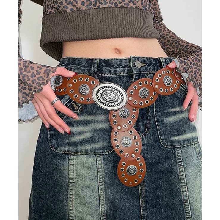 ブラウン | 冬新作 ヴィンテージ風 ワイドサークルバックル | ShopNikoNiko