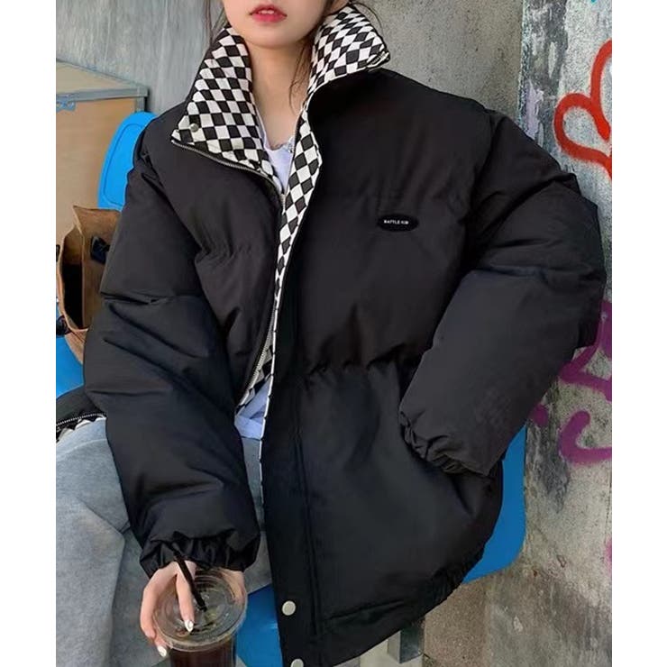 ブラック | 冬新作 ブロックチェック オーバーサイズ | ShopNikoNiko