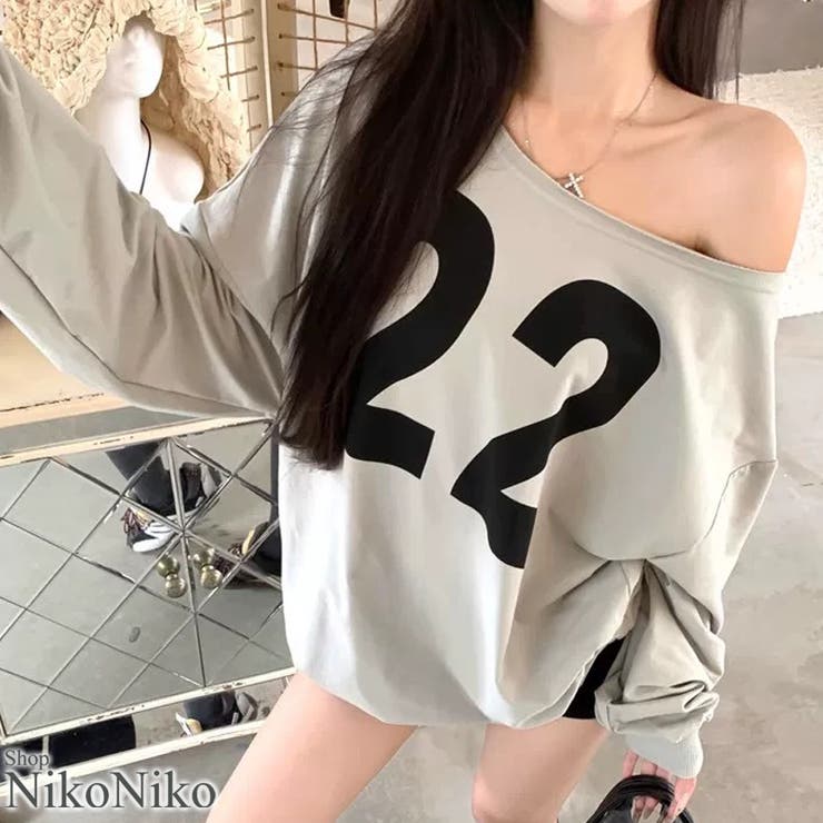 冬新作 ワンショルダー ナンバープリント | ShopNikoNiko | 詳細画像1 