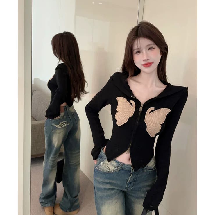 冬新作 バタフライパッチ ダブルジップ | ShopNikoNiko | 詳細画像8 