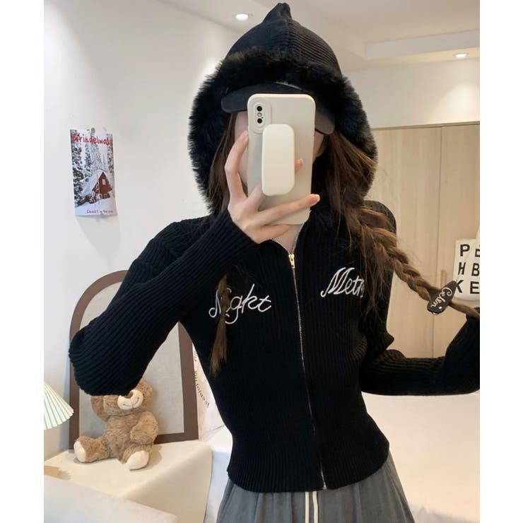 冬新作 ファーフード ショート丈 | ShopNikoNiko | 詳細画像4 