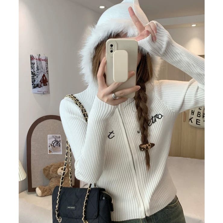 冬新作 ファーフード ショート丈 | ShopNikoNiko | 詳細画像8 