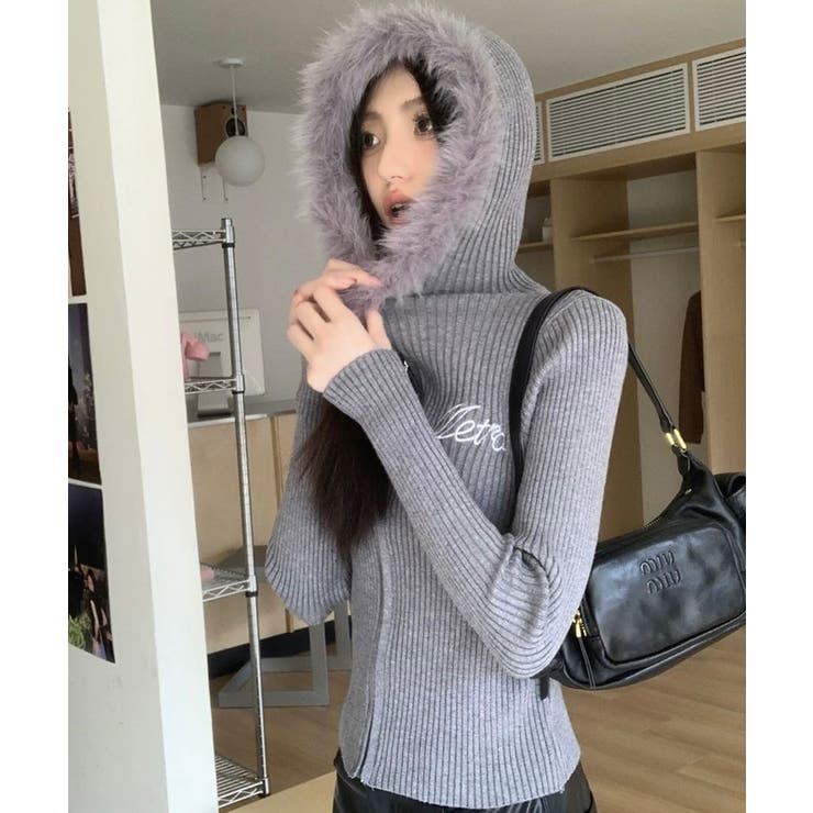 新品未使用品　ファーフードニットコート SNIDEL｜ファーフードニットコート | Rakuten Fashion(楽天