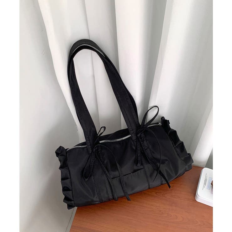 ブラック | 冬新作 リボンフリル ナイロン | ShopNikoNiko