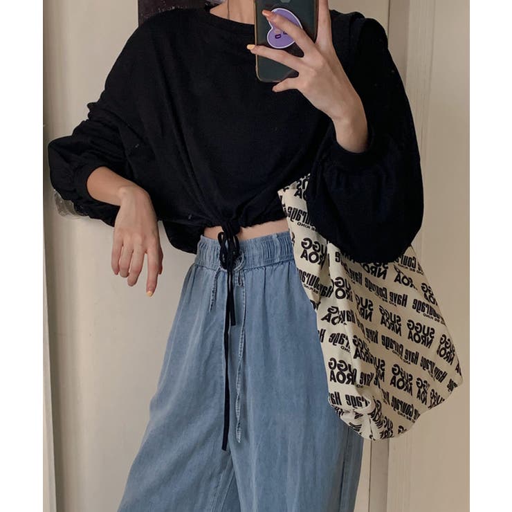 冬新作 クロップド丈 裾絞りスウェットma | ShopNikoNiko | 詳細画像6 